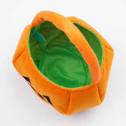 Vista 6 de Halloween Trick or Treat Bucket Bag Nombre personalizado bordado en cesta de dulces de felpa para niños