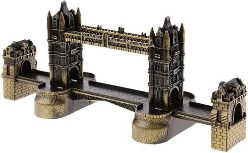 Vista 7 de PROW® Puente retro de la torre de Londres de 8 pulgadas, modelo de arquitectura famosa, edificio estatal para decoración del hogar, adorno de metal