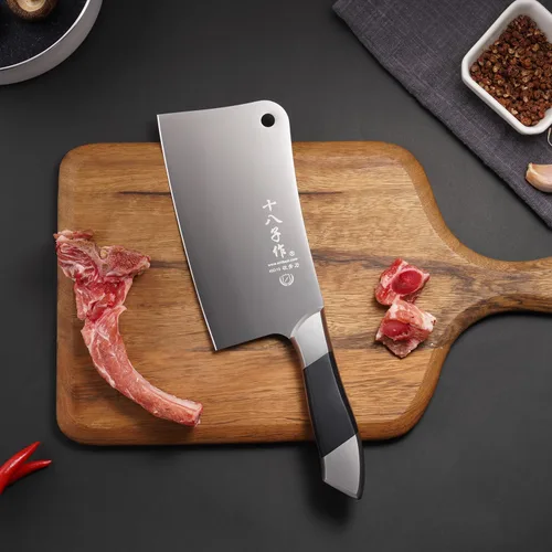 Vista 8 de SHI BA ZI ZUO Cuchillo de acero inoxidable resistente para cortar huesos caseros