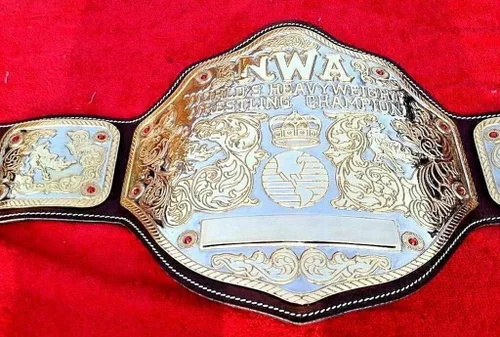 Vista 3 de MAXAN NWA Big Gold Championship Belt tamaño adulto Oro