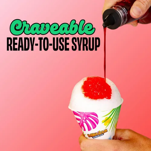 Vista 5 de Jarabe de Ahijado Helado Hawaiian Shaved Ice, Tamaño Pinta, Sabor Sangre de Tigre, Ideal para Raspaditas, Soda Italiana, Paletas, No Necesita