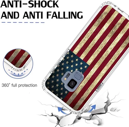 Vista 7 de Funda para Galaxy S9, Samsung S9 SM-G960U con protector de pantalla de vidrio templado, cuerpo completo, bonito diseño floral, a prueba de golpes