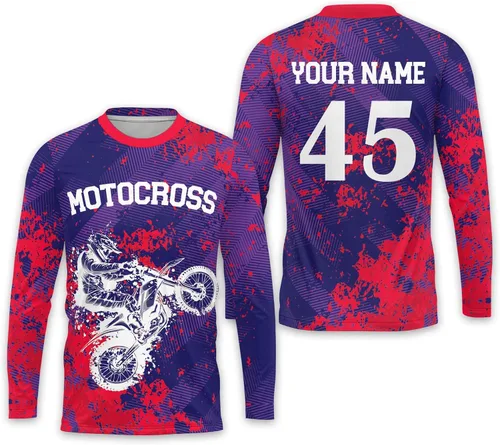 Vista 6 de LASFOUR Camiseta de motocross personalizada 3D para niños y jóvenes, camiseta de carreras de motocross para niños y jóvenes, camiseta de conducción