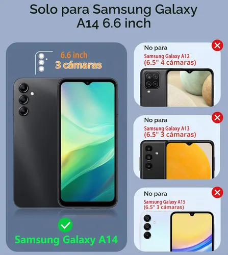 Vista 2 de FNTCASE Funda para teléfono Galaxy A14-5G: cubierta antideslizante de doble Azul