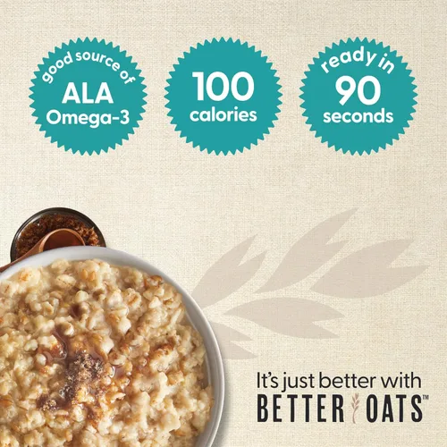 Vista 6 de Better Oats Paquetes de avena de 100 calorías de manzanas y canela, desayuno instantáneo con semillas de lino y sabor natural de manzana y canela