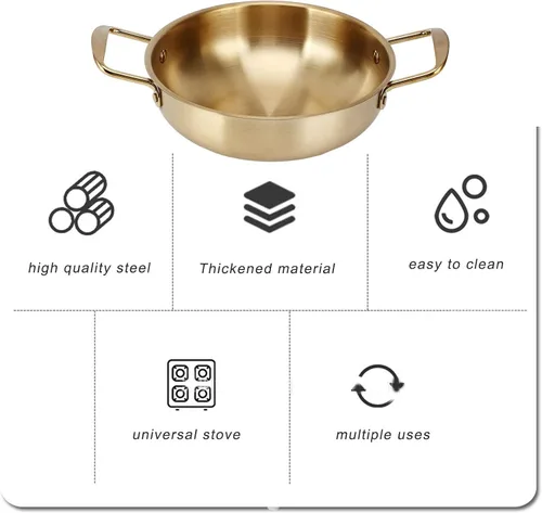 Vista 3 de PENO Olla de ramen, olla de fideos de acero inoxidable, oro para uso doméstico