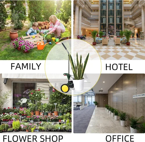 Vista 6 de Carrito para Plantas Rodante con Ruedas Resistente, Brazo de Agarre Ajustable Rodillos para Plantas de Exterior, Se Adapta a Macetas de 8" a 30