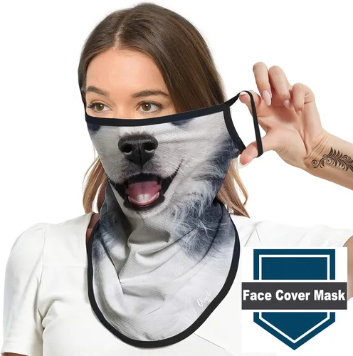 Vista 4 de Obacle Bandana facial con bucles para las orejas, polaina transpirable para el cuello para hombres y mujeres