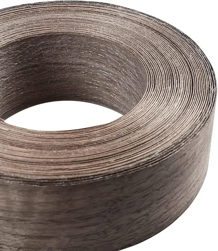 Vista 2 de MOLIGOU Rollo de chapa de madera de nogal, tiras de bandas de borde de madera contrachapada de 2 "× 50', ribete flexible de chapa con parte