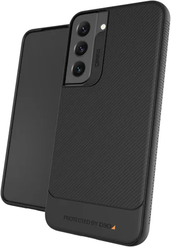 Vista 28 de ZAGG Gear4 Milan - Funda azul Aurora - que destaca el material de protección D3O para Samsung Galaxy S22