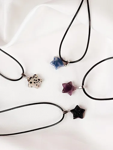 Vista 5 de Collar de estrella Kawaii Y2K, collar de cordón para adolescentes, niñas, mujeres, cosas de moda