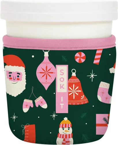 Vista 64 de Sok It IceCreamSok - Funda de neopreno aislada (flores abstractas, pintas de helado cónicas)