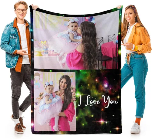 Vista 10 de Printwoo Mantas personalizadas con foto, manta de fotos personalizada, mantas personalizadas con imagen, regalos personalizados para mujeres