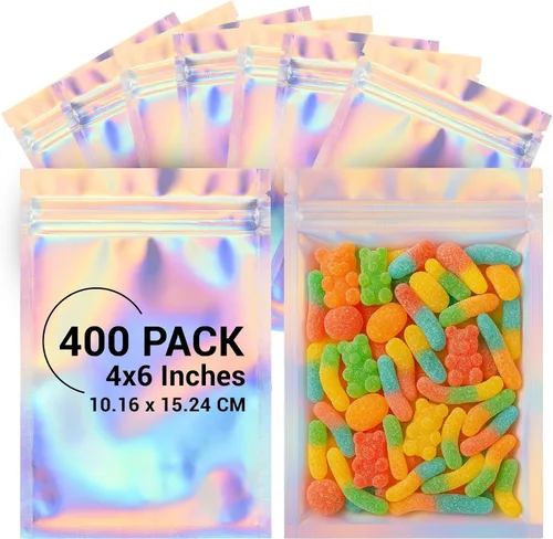 Vista 10 de COLSEN – Paquete de 100 bolsas planas herméticas resellables de mylar (tereftalato de polietileno/PET) metalizado, de 3 x 4 pulgadas