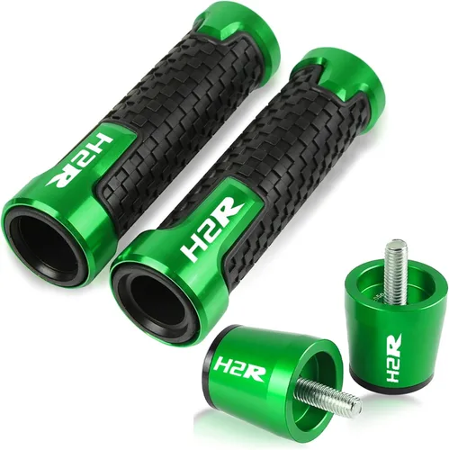 Vista 14 de Para Kawasaki H2 H2R 2015 2016 2017 2018 2019 motocicleta antideslizante manillar mano goma agarres manillar extremos tapa tapón 7/8 pulgadas 0.866