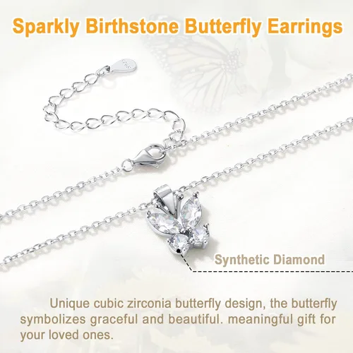 Vista 5 de Aretes de plata de ley con diseño de mariposa para mujeres y niñas, granate, amatista, azul, esmeralda, zafiro, rosa, mariposa, regalo de San