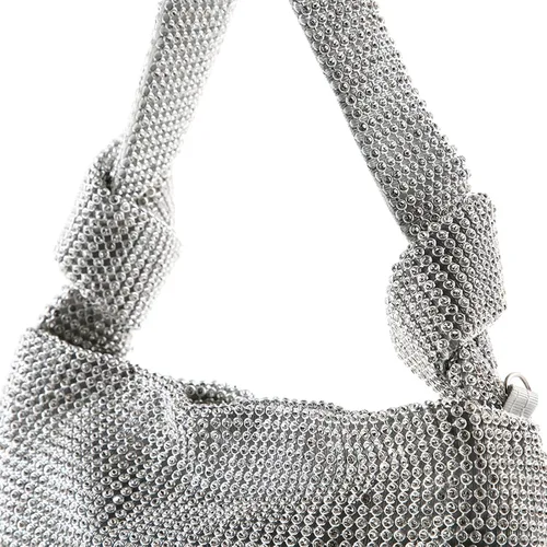 Vista 2 de Bolso de mano con diamantes de imitación para mujer, bolso de mano brillante con purpurina, bolso cruzado para boda, noche, fiesta de graduación