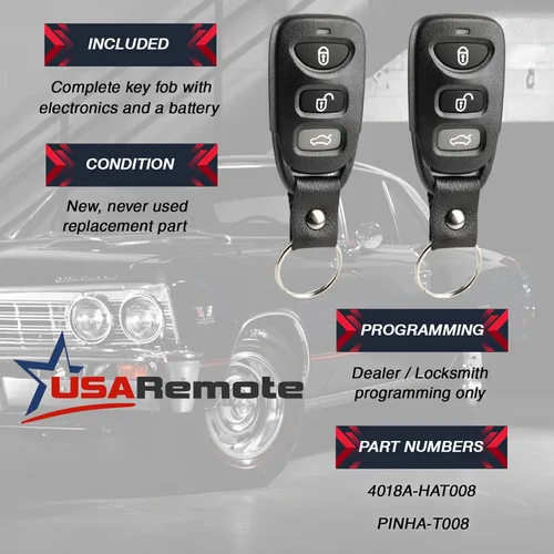 Vista 3 de Control remoto de entrada sin llave para Kia Forte 2010-2014 (PINHA-T008), juego de 2