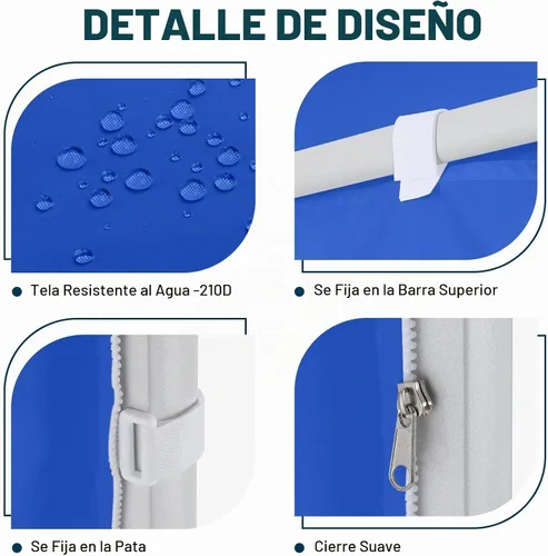 Vista 6 de MASTERCANOPY Toldo de 8x8 pies SunWall Toldo Instantáneo Pared Lateral para Toldos Emergentes Tiendas Gazebos, Protección UV Solo Pared Lateral Azul