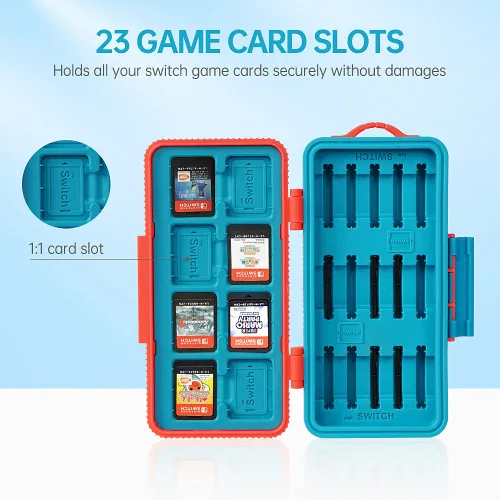 Vista 2 de LYNCA Funda para tarjetas de juego de gran capacidad compatible con Nintendo Swith Games, cartuchos de juego de interruptor de protección, soporte
