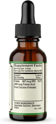 Vista 4 de Folato Iiquid [667 mcg de DFE, 400 mcg de ácido folínico] 800 porciones