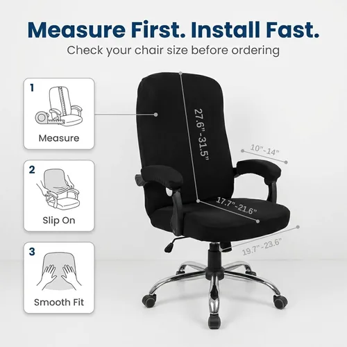Vista 6 de WOMACO Fundas para silla de oficina, funda elástica para silla de computadora con fundas para reposabrazos, fundas universales para silla de jefe