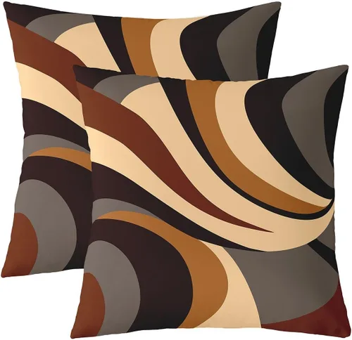 Vista 22 de Juego de 2 fundas de almohada abstractas de 16 x 16 pulgadas para niños, niñas, adolescentes, decoración de dormitorio, moderna a rayas, decoración