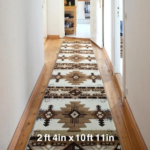 Vista 12 de YHSF South West - alfombra estilo nativo americano del suroeste C318 - fácil de limpiar, gruesa, suave, duradera, alfombra inspirada en tribus