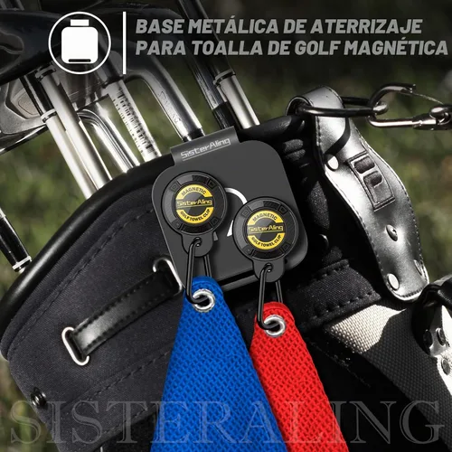 Vista 4 de Almohadillas de aterrizaje metálicas para toalla de golf magnética, telémetro, botellín, altavoz - Acceso rápido a equipos y accesorios magnéticos