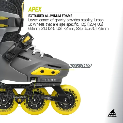 Vista 5 de Rollerblade Apex Junior - Patín en línea ajustable para fitness