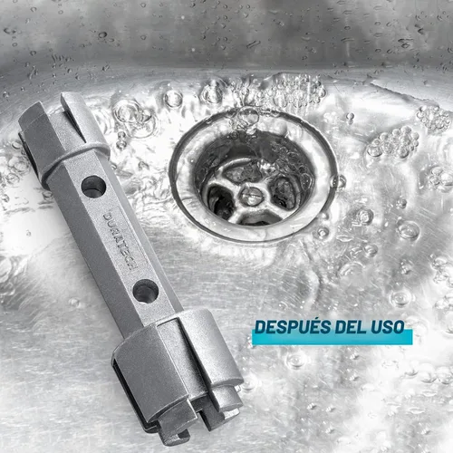 Vista 7 de DURATECH Llave removedora de drenaje de tubo, llave de aleación de aluminio de doble extremo para desagües de baño y ducha