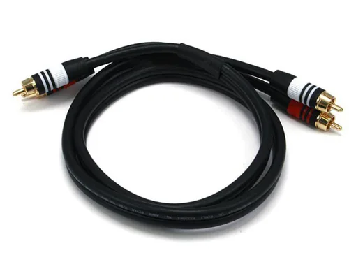 Vista 9 de Monoprice Cable de audio de dos canales de alta calidad, 2 conectores RCA a 2 conectores RCA, macho a macho, 22 AWG, 25 pies, negro