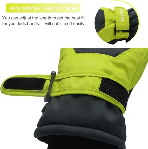 Vista 4 de ThxToms Guantes de invierno para niños, impermeables, guantes de nieve para niños y niñas, clima frío, deportes al aire libre, snowboard, bicicleta