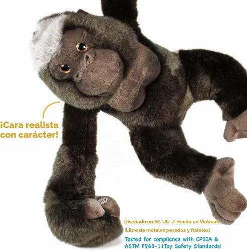 Vista 6 de TigerHart Geraldo The Gorilla - Mono de peluche de 14 pulgadas (con brazos colgantes extendidos)
