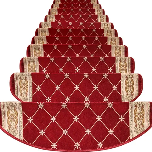 Vista 2 de Juego de 13 alfombras antideslizantes y lavables con parte trasera de goma antideslizante para interiores, tapetes de madera autoadhesivos Provenza