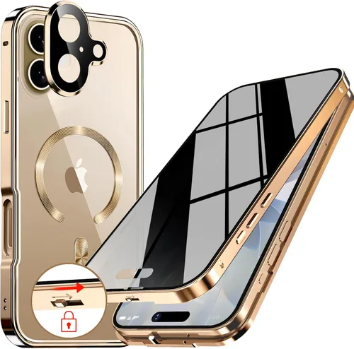 Vista 24 de Funda magnética de privacidad para iPhone 12 Pro Max con anillo de metal CD y cierre desplegable automático [compatible con MagSafe]