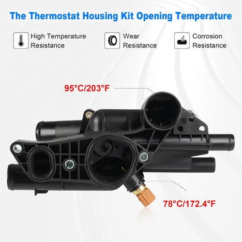 Vista 7 de WMPHE Reemplazo del conjunto de carcasa del termostato del refrigerante del motor para 256002G600 compatible con Hyundai Sonata/Kia Rondo 2008-2010