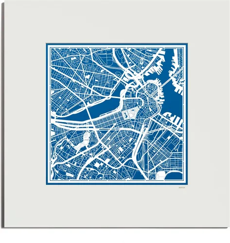 Vista 190 de O3 Design Studio San Diego, CA Paper Cut Map Matted Grey 20x20 in Paper Art