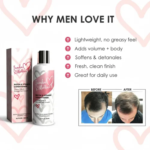 Vista 8 de Acondicionador capilar con vitamina biotina para adelgazar el cabello, acondicionador hidratante con aloe vera y pepino, tratamiento acondicionador