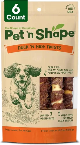 Vista 11 de Pet 'n Shape Chik 'n Hide Twist - Golosinas naturales envueltas en pollo para perros, grandes, 6