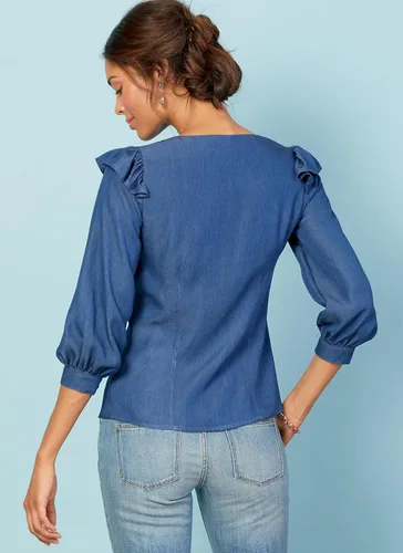 Vista 7 de McCall Pattern - Blusa con puños fruncidos para mujer, tallas 6-14, patrón de costura