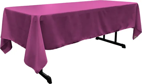 Vista 22 de LA Linen Mantel rectangular lavable de popelín de poliéster, resistente a las manchas y a las arrugas, cubierta de mesa 60x84, mantel de tela