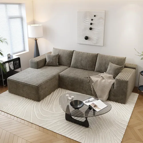 Vista 39 de Sofá seccional modular Cloud de 107.5 pulgadas con chaise en forma de L, sofás tapizados modernos minimalistas para sala de estar y dormitorio, sofá