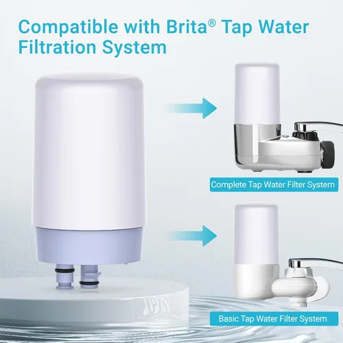Vista 2 de AQUA CREST Filtro de Agua Alcalino para Grifo, Repuesto para Filtro Brita®, Aumenta el PH, Reemplazo de Filtro Brita®, Sistema de Filtración de Agua