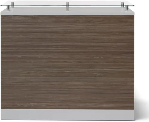 Vista 7 de NBF Recepción Mostrador superior de cristal para vestíbulo de oficina, 48" W, Driftwood Gris