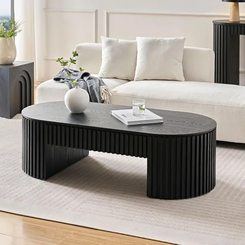 Vista 35 de Mesa de centro cuadrada de 31.5 pulgadas con tapa elevable y almacenamiento, mesas de centro modernas acanaladas con tapa elevable, mesa central