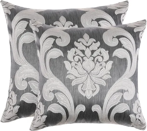 Vista 16 de NAPEARL Juego de 2 fundas de cojín con patrones jacquard beige dorado champán, funda de almohada decorativa para sofá, cama, atractivas fundas
