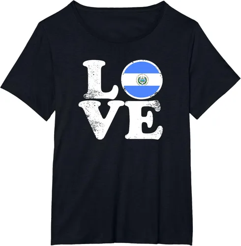 Vista 37 de Love El Salvador Flag tShirt Home Pride Distressed Tee T-Shirt