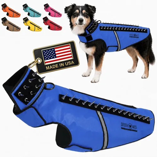 Vista 20 de CoyoteVest SpikeVest - Chaleco de arnés para perro, accesorios reflectantes para perros con picos para proteger a tu mascota de ataques de Raptor