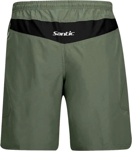 Vista 2 de Santic - Shorts para bicicleta de montaña para ciclismo y montaña acolchados
